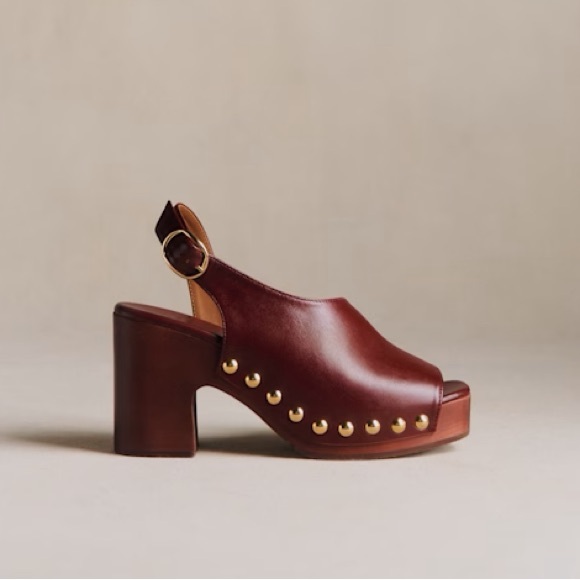 NIB Sezane Harper Leather Clogs, Size 8 - Picture 2 of 11